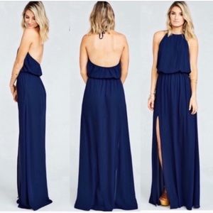 Show Me Your MuMu Heather Navy Halter Dress XXL